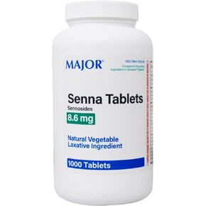 ArkiFACE Senna 8.6 Mg Natural Vegetable Laxativ 1000 Tablets Generic for Senekot by Major PHARMACEUTICALS XC