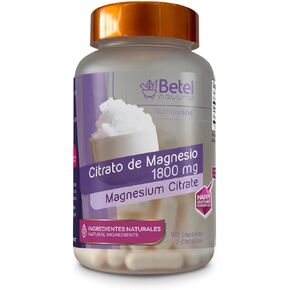 Magnesium Citrate/Citrato de Magnesio Capsules by Betel Natural - Easy Laxative Capsules - 1800 mg per Serving