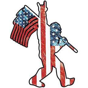 American Flag Decal-Patriotic Stickers Funny for Car, Truck, Jeep, Motorcycle, Helmet, Bumper, Decal for Laptop, Home Decoration 5 x 5 inch | H&S Design