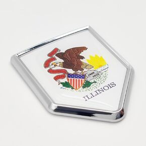 2 Pack Illinois Flag Decal Sticker Emblem Flags for Bumper