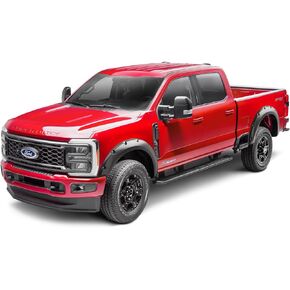 Bushwacker Pocket/Rivet Style Front Fender Flares | 4-Piece Set, Black, Smooth Finish | Fits 2023-2024 Ford F-250 / F-350 | 20969-02
