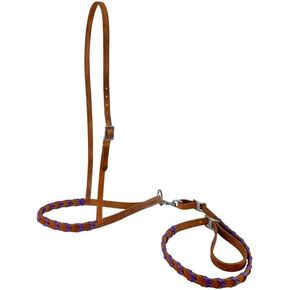 Showman Argentina Leather Braided Noseband Tie Down