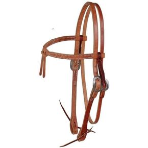 Natural Knotted Browband Headstall with Tie Bit Ends