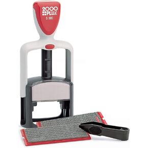 Cosco 2000 Plus® Custom Stamp Print Kit, 7-Lines, 1-3/4" x 1-1/4" Impression Area, Two-Color, Black and Red (026286)