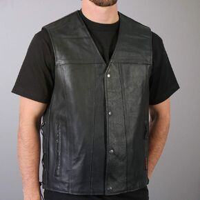 Hot Leathers Unisex-Adult Concealed Carry Leather Vest with Lace Up Sides