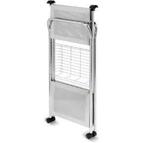 Honey-Can-Do CRT-01703 Deluxe Foldable Push Cart, Chrome, 2-Tier