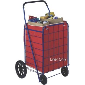 Utility Folding Shopping Cart Liner Privacy Top Cover Water Resistant Fastens Non-Woven Lightweight Breathable (Red) (Blue)