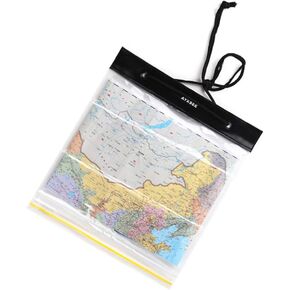 Waterproof Map Case Holder, Watertight Map Carrier, Transparent Dry Bag Protector Pouch for Camping, Hiking, Documents, Electronics, Emergency, Outdoors