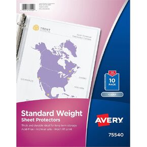 Avery Semi-Clear Standard Weight Sheet Protectors, Top Load, 100 Document Protectors (75536)