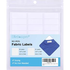 No-Iron Fabric Labels, Writable Clothing Labels Name Labels for Nursing Home, Daycare, School - 5 Sheets (111 Pcs)