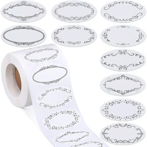 500 Pcs Dissolvable Canning Labels for Mason Jars, Dissolvable Food Label Stickers in 10 Designs, 1 x 2.12 Inches