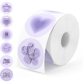 MUNBYN 2 Inch Round Thermal Labels, Direct Thermal Printer Labels for Small Businesses, DIY Logo Design, 750 Sheets/1 Roll