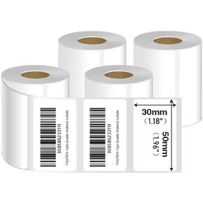 Direct Thermal Labels,1.96"x 1.18",4Rolls, Self-Adhesive Tags for Barcode/Address/Name,Waterproof, Oil-Proof and Tear-Proof,Tags Stickers for School Office Home(White)