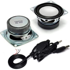 Gikfun 2" 4Ohm 3W Full Range Audio Speaker Stereo Woofer Loudspeaker with 3.5mm Audio Cable Extension Volume Control DIY Kit EK1755