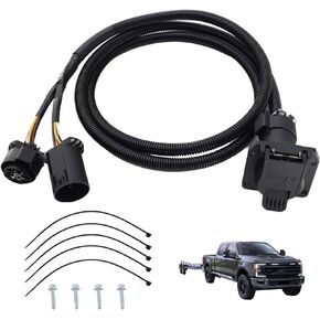 56070 7-Pin 7-Foot Trailer Wiring Harness,Vehicle-Side Truck Bed 5th Wheel & Gooseneck Trailers Extension Compatible with Ford,GMC,Chevrolet,Ram,Dodge,Nissan,Toyota 1997-2021