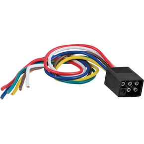 CURT 58037 Trailer-Side 6-Pin Square Wiring Harness with 12-Inch Wires