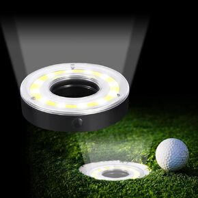 2Pcs Golf Hole Lights Glow Golf Hole LED Glowing with Carabiner, Kailund LED Light Up Golf Hole Night Golf Putting Green Cup Light for Night Golf Play, Putting and Chipping Practice
