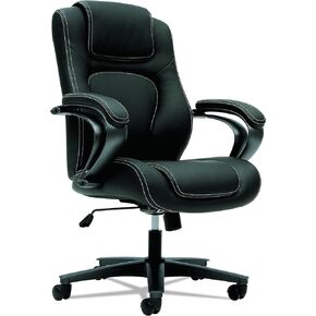 HON Managerial Office Chair- High-Back Computer Desk Chair with Loop Arms , Black (VL402)