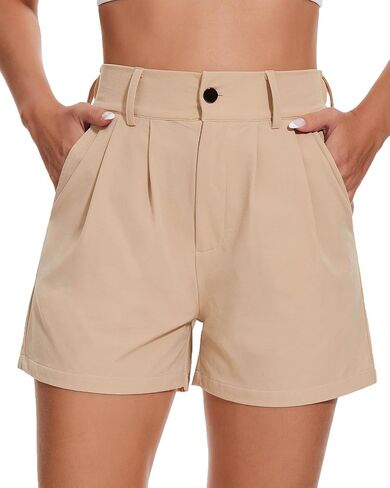 شورت نسائي للمشي لمسافات طويلة، جولف نشط في الهواء الطلق، شورت برمودا خفيف الوزن سريع الجفاف مع جيوب in Kuwait