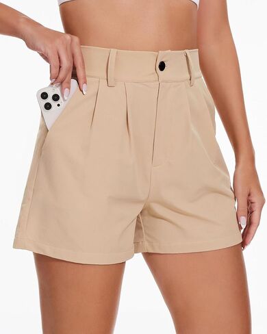 شورت نسائي للمشي لمسافات طويلة، جولف نشط في الهواء الطلق، شورت برمودا خفيف الوزن سريع الجفاف مع جيوب in Kuwait