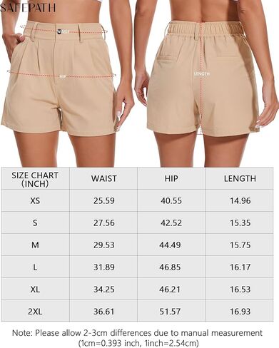شورت نسائي للمشي لمسافات طويلة، جولف نشط في الهواء الطلق، شورت برمودا خفيف الوزن سريع الجفاف مع جيوب in Kuwait