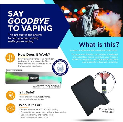 Quit Nicotine Filter Device, Filters Complete Set, Filter System Reduces Nicotine by 25%, 50%, & 75%, 63 Filters in Saudi Arabia