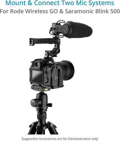 دعامة حذاء مزدوجة باردة من PROAIM Snaprig لجهاز Rode Wireless GO وSaramonic Blink 500 Mics. لمدونات الفيديو لشخصين | لنظام الميكروفون، والكاميرا، والقفص، ومقبض المقبض (CA270) in Saudi Arabia