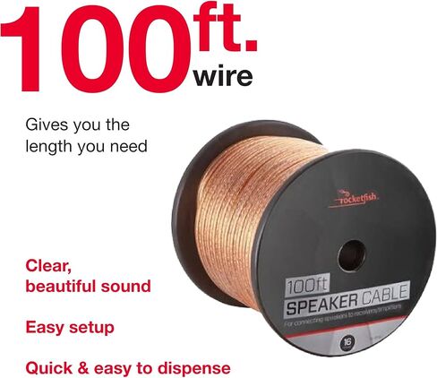Rocketfish- 16 Gauge Speaker Wire (100') in Kuwait