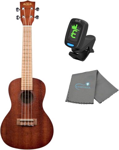 Kala Satin Mahogany Concert Ukulele KA-15C Bundle with a Tuner and Lumintrail Polishing Cloth in Saudi Arabia