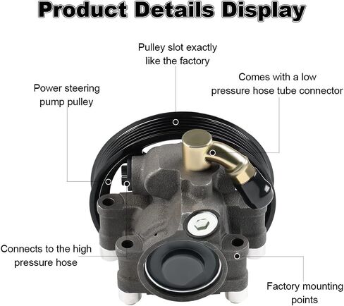 مضخة توجيه كهربائية مع بكرة متوافقة مع Ford Expedition 2003 2004 2005 2006، Ford F-150 2004 2005 2006 2007 2008، Lincoln Navigator وMark LT، بديلة لـ 20-312، 6L3Z3A674B in Saudi Arabia