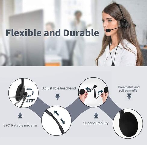 سماعة رأس USB مع ميكروفون لإلغاء الضوضاء لدردشة مكالمات الكمبيوتر الشخصي in Saudi Arabia