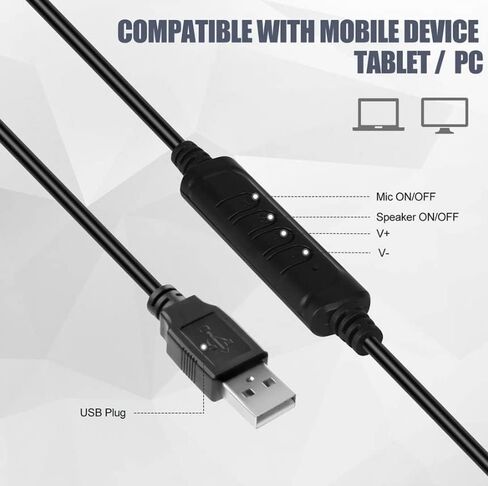 سماعة رأس USB مع ميكروفون لإلغاء الضوضاء لدردشة مكالمات الكمبيوتر الشخصي in Saudi Arabia