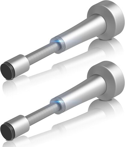 Adjustable Height Door Stopper, Aluminum Door Stoppers for Bottom of Door, Door Stoppers for Wall Blcak Matte Silicone Tip, Easy Installation in Saudi Arabia