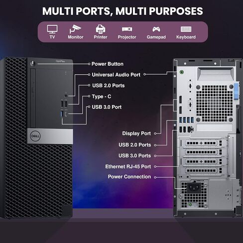 Dell RGB Gaming Tower Computer - Intel i7 6th Gen, NVIDIA GTX 1050 Ti 4GB, 16GB DDR4 Ram, 1TB SSD, New Dual 24 inch LED Screen, Prebuilt Gaming Desktop PC with WiFi, Windows 10 Pro (Renewed) in Saudi Arabia