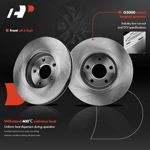A-Premium 11.65 in(296mm) Front Vented Disc Brake Rotors + Ceramic Pads Kit Compatible with Select Chevy, Saturn and Pontiac Models - Cobalt 05-08, HHR 08-10, Malibu 04-12, G5, G6, Aura, Ion, 6-PC Set in Saudi Arabia