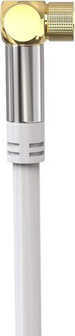 Coaxial Cable RG6 (15 feet, White) Quad Shield Straight Male to 90 Degree Angled Male F-Type Connector with 2 Way Splitter, Couplers, Nail Cable Clips in Saudi Arabia