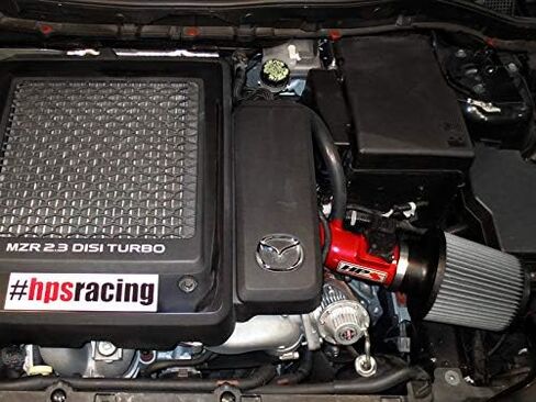 HPS Performance Black Shortram طقم مدخل هواء بارد متوافق مع 2007-2013 Mazda Mazdaspeed 3 2.3L Turbo، 827-601WB in Kuwait