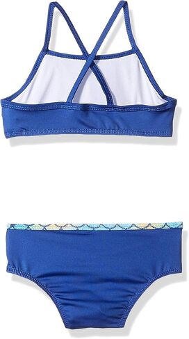 بدلة سباحة مكونة من قطعتين بطبعة حورية البحر بألوان قوس قزح للفتيات in Kuwait