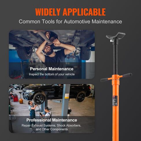 VEVOR SJS-10 Underhoist, Lifting from 38.4" to 74.8" 3/4 Ton Capacity Under Hoist Jack Stand, Bearing Mounted Spin Handle, Two Wheels, Self-Locking Threaded Screw, Support Vehicle Components, Orange in Saudi Arabia