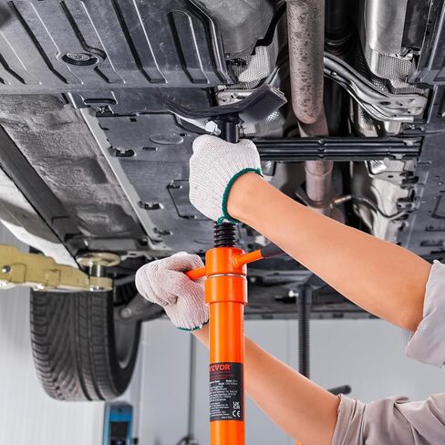 VEVOR SJS-10 Underhoist, Lifting from 38.4" to 74.8" 3/4 Ton Capacity Under Hoist Jack Stand, Bearing Mounted Spin Handle, Two Wheels, Self-Locking Threaded Screw, Support Vehicle Components, Orange in Saudi Arabia