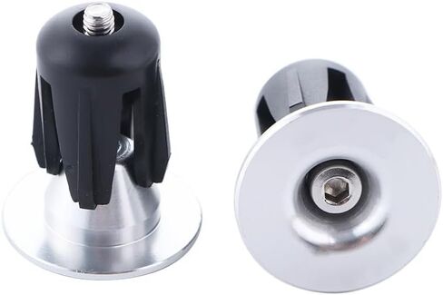 1 Pair Bar End Plugs Aluminum Bicycle Handlebar End Caps Bicycle Handlebar Handle Grip Handlebar Plug for Most Bicycle Road Bike Mountain Bike(Silver) in Saudi Arabia
