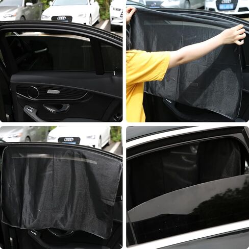 2pcs Car Window Sun Shades, Magnetic Car Rear Window Sunshade Curtain Car Shades for Side Windows, Car Window Cover for Baby, Long Trip, Preventing The Sun (Semi-Shading) in Saudi Arabia