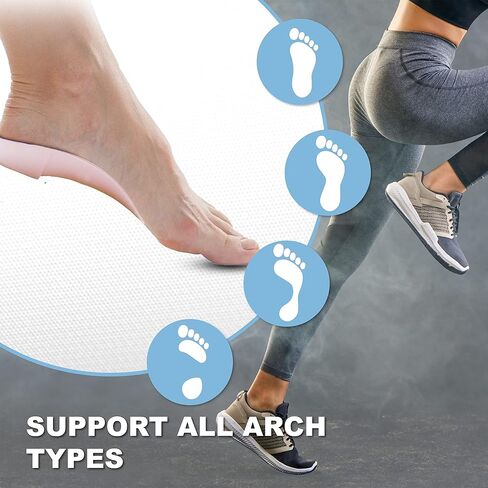 حشوات حذاء لالتهاب اللفافة الأخمصية - نعال داخلية قوية لدعم القوس العالي للنساء والرجال للمساعدة في القدم المسطحة، ودعم قوس الكعب وتخفيف الألم، مع كرة تمرين القدم - مؤهلة من FSA أو HSA in Kuwait