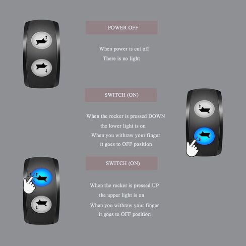 علامات القطع اليسرى مفتاح الروك المؤقت 7PIN DPDT (ON) Off (ON) Blue Led 3 أوضاع مقاومة للماء لاستبدال ملحقات السيارات والمركبات البحرية 12 فولت in Saudi Arabia