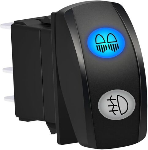 علامات القطع اليسرى مفتاح الروك المؤقت 7PIN DPDT (ON) Off (ON) Blue Led 3 أوضاع مقاومة للماء لاستبدال ملحقات السيارات والمركبات البحرية 12 فولت in Saudi Arabia