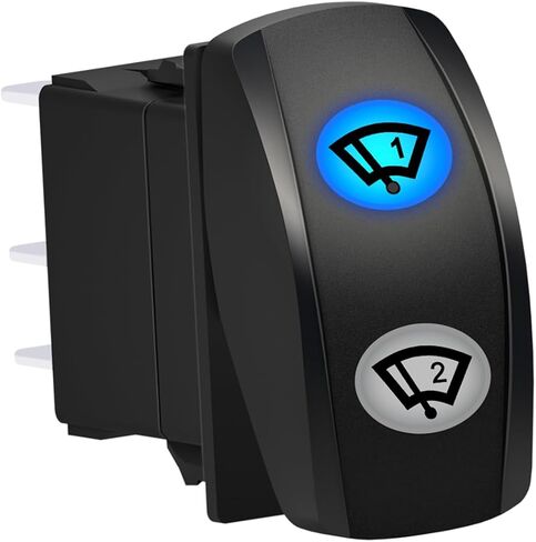 Trim Tabs Left Momentary Rocker Switch 7PIN DPDT (ON) Off (ON) Blue Led 3 Positions Waterproof for 12V Marine Boat Car Vehicles Accessories Replacement in Kuwait