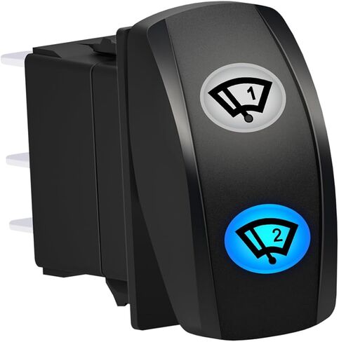 Trim Tabs Left Momentary Rocker Switch 7PIN DPDT (ON) Off (ON) Blue Led 3 Positions Waterproof for 12V Marine Boat Car Vehicles Accessories Replacement in Kuwait