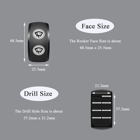 Trim Tabs Left Momentary Rocker Switch 7PIN DPDT (ON) Off (ON) Blue Led 3 Positions Waterproof for 12V Marine Boat Car Vehicles Accessories Replacement in Kuwait