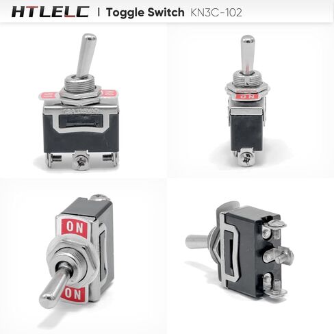 6 قطع تبديل التبديل مع غطاء مقاوم للماء KN3C-101، ON / Off SPST 2Pin 20A 12mm / 0.47 "مفاتيح الروك الباكليت شديدة التحمل محطة نحاسية مطلية بالفضة لسيارة السيارات البحرية in Kuwait