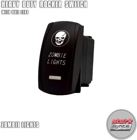 Zombie Lights - أخضر - مفتاح تبديل محفور بالليزر 20A 12V - مفتاح متأرجح عمودي 5-Pin DPST in Saudi Arabia